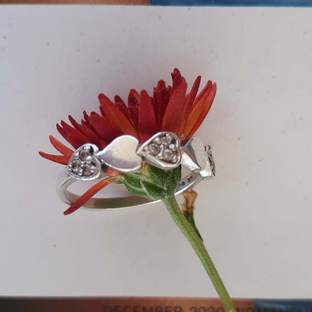 SS diamond heart ring